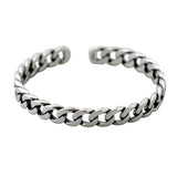 Silver Twisted Stitching Bangle Minimalist Style Jewelry