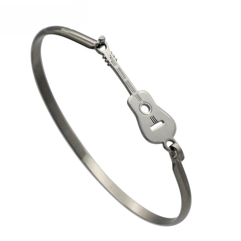 Love Guitar Bangles Bracelets Stainless Steel Jewelry Gift