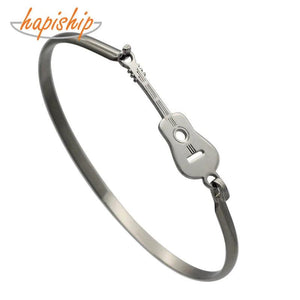 Love Guitar Bangles Bracelets Stainless Steel Jewelry Gift