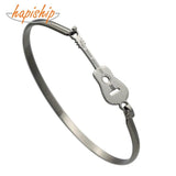 Love Guitar Bangles Bracelets Stainless Steel Jewelry Gift