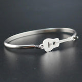 Love Guitar Bangles Bracelets Stainless Steel Jewelry Gift