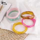 Resin Cuff Bracelets Bangles Geometric Acrylic Female Charm Party Jewelry