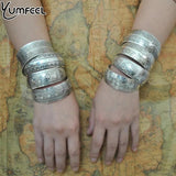 Yumfeel Tibetan Silver Bangles Vintage Bracelet for Women