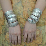 Yumfeel Tibetan Silver Bangles Vintage Bracelet for Women