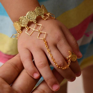 Copper Coin Baby Bangles Kids Dubai Jewelry Cuff Bracelet Ring Boys Children