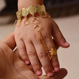 Copper Coin Baby Bangles Kids Dubai Jewelry Cuff Bracelet Ring Boys Children