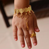 Copper Coin Baby Bangles Kids Dubai Jewelry Cuff Bracelet Ring Boys Children
