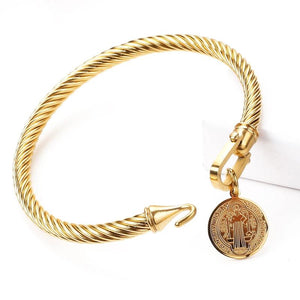Stainless Steel Open Hook Small Hang Tag Bracelet