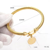 Stainless Steel Open Hook Small Hang Tag Bracelet