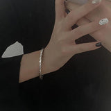 Vintage Silver Letters Spiral Bangle for Women Party