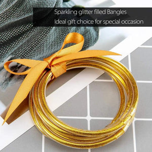 5pcs Kid Glitter Jelly Bangles Buddha Girl Bracelets