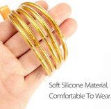5pcs Kid Glitter Jelly Bangles Buddha Girl Bracelets