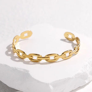 316L Stainless Steel Geometric Link Cuff Bracelet for Girls