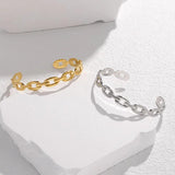 316L Stainless Steel Geometric Link Cuff Bracelet for Girls