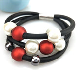 Pearl Bracelet Women Charm Bangles Soft Rubber Bohemia Hand Chains