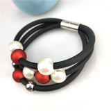 Pearl Bracelet Women Charm Bangles Soft Rubber Bohemia Hand Chains