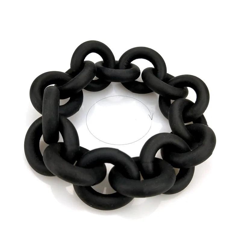 Rubber Bangles For Women Punk Leather Bracelet