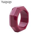 Vintage Geometric Resin Cuff Bracelet for Women