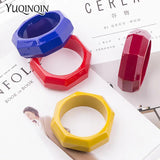 Vintage Geometric Resin Cuff Bracelet for Women