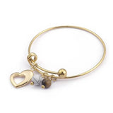Stainless Steel Love Heart Bracelet & Bangle For Women - Mother's Gift