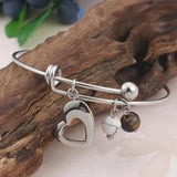 Stainless Steel Love Heart Bracelet & Bangle For Women - Mother's Gift