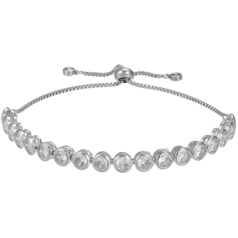 Adjustable Round Crystal Bracelet for Women