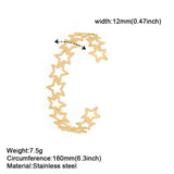 Skyrim Women Bohemian Star Cuff Bracelet Stainless Steel