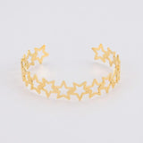 Skyrim Women Bohemian Star Cuff Bracelet Stainless Steel
