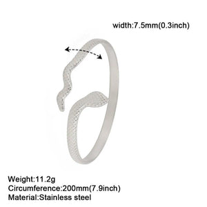 Snake Bangles Stainless Steel Open Adjustable Snake Shape Bracelets