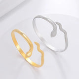 Snake Bangles Stainless Steel Open Adjustable Snake Shape Bracelets