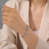 Snake Bangles Stainless Steel Open Adjustable Snake Shape Bracelets
