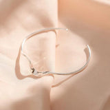 Silver Wave Cuff Bangle for Women Men Silver Party Jewelry Bracelet