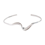 Silver Wave Cuff Bangle for Women Men Silver Party Jewelry Bracelet
