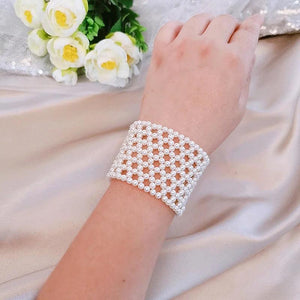 Romantic Charm Bracelet Knitting Pearl Bangle Multilayer Bracelet