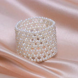 Romantic Charm Bracelet Knitting Pearl Bangle Multilayer Bracelet