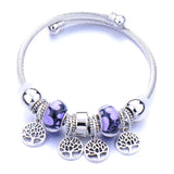 Beaded Stainless Steel Bracelet Charms Elephant Butterfly Dragonfly Life Tree