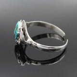 Flower Leaves Silver Bracelet Inlaid Natural Stone Retro Style