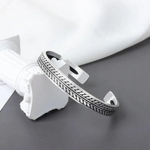 Silver Leaf Opening Bracelet For Women