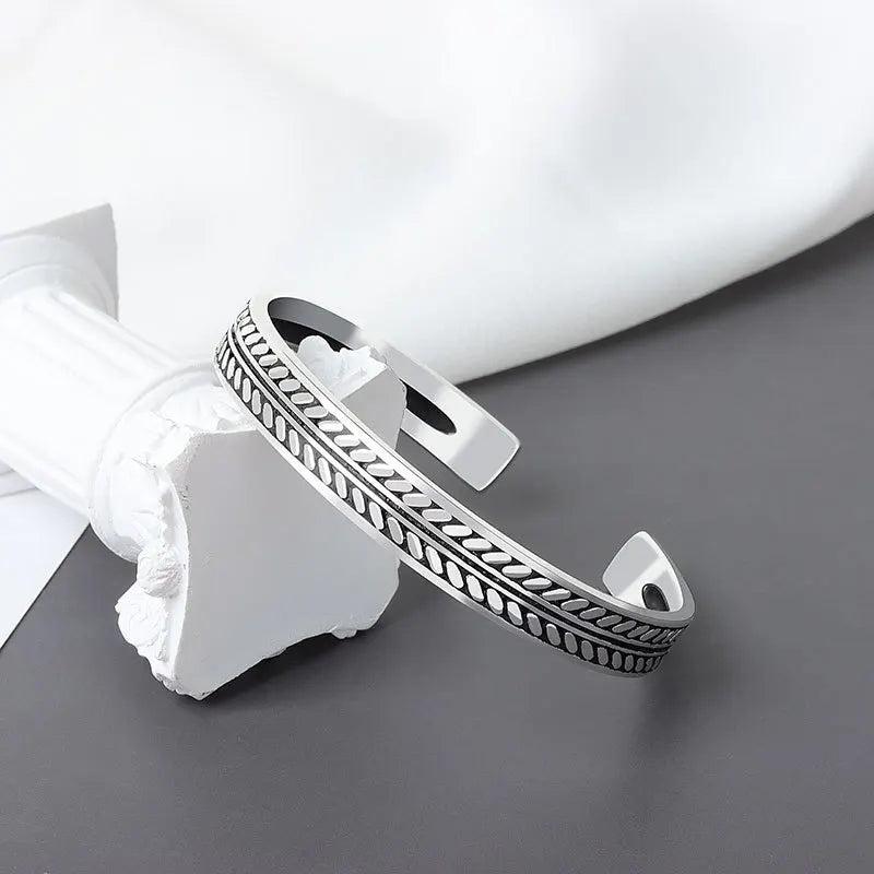 Silver Leaf Opening Bracelet For Women
