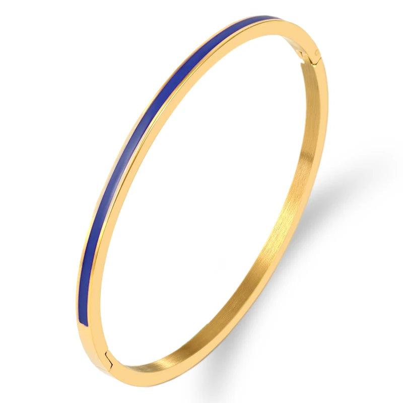 Colorful Orange Enamel Bangles Bracelets for Women Party Bangles