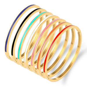 Colorful Orange Enamel Bangles Bracelets for Women Party Bangles