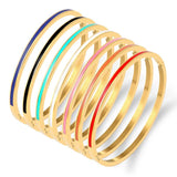 Colorful Orange Enamel Bangles Bracelets for Women Party Bangles