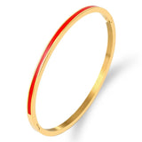 Colorful Orange Enamel Bangles Bracelets for Women Party Bangles