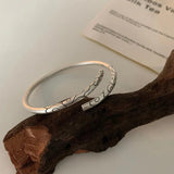 Silver Ethnic Style Bracelet Retro Auspicious Clouds Striped