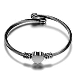 Heart Charm Bangle Gold/Rose Gold/Silver Plated