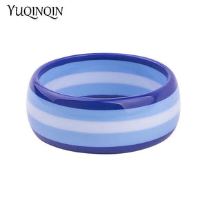 Colourful Stripe Acrylic Wide Bracelet Female Charm Party Jewelry