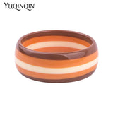 Colourful Stripe Acrylic Wide Bracelet Female Charm Party Jewelry