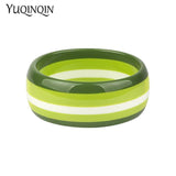 Colourful Stripe Acrylic Wide Bracelet Female Charm Party Jewelry