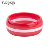 Colourful Stripe Acrylic Wide Bracelet Female Charm Party Jewelry