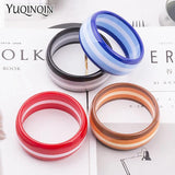 Colourful Stripe Acrylic Wide Bracelet Female Charm Party Jewelry